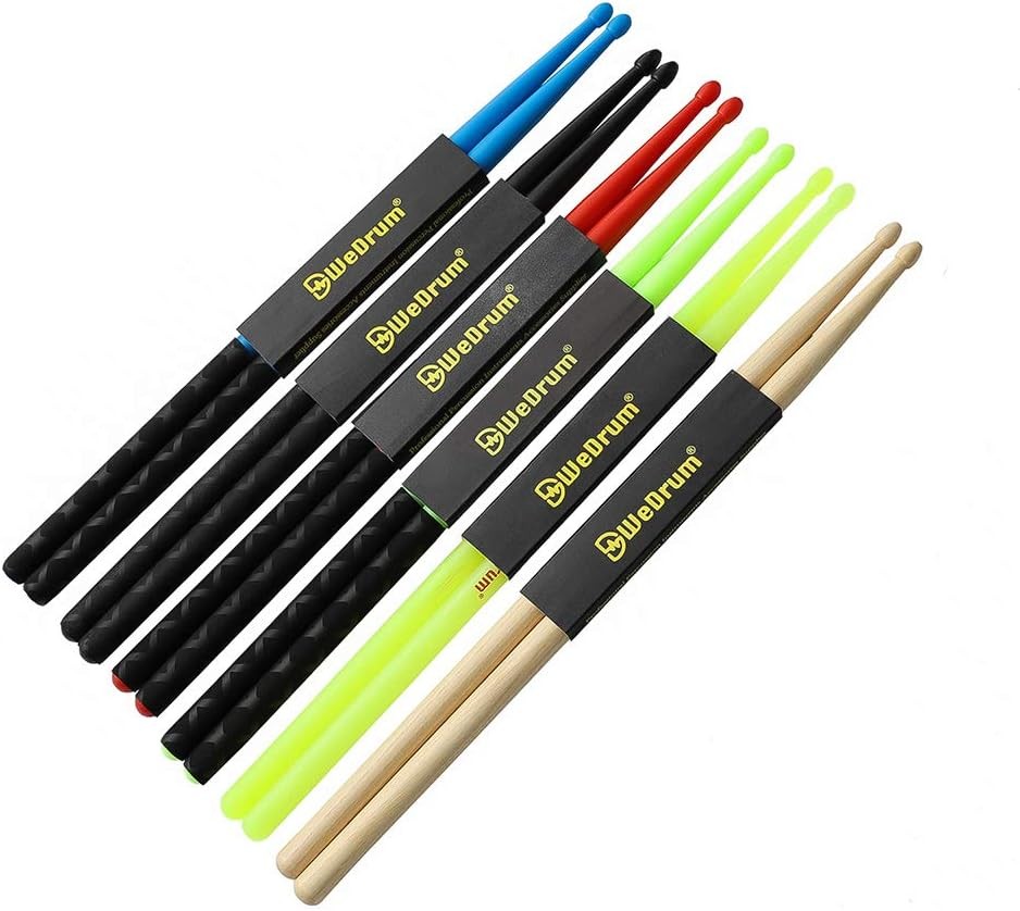 Nylon Drum Sticks for Set 5A Light Durable Plastic Exercise Black