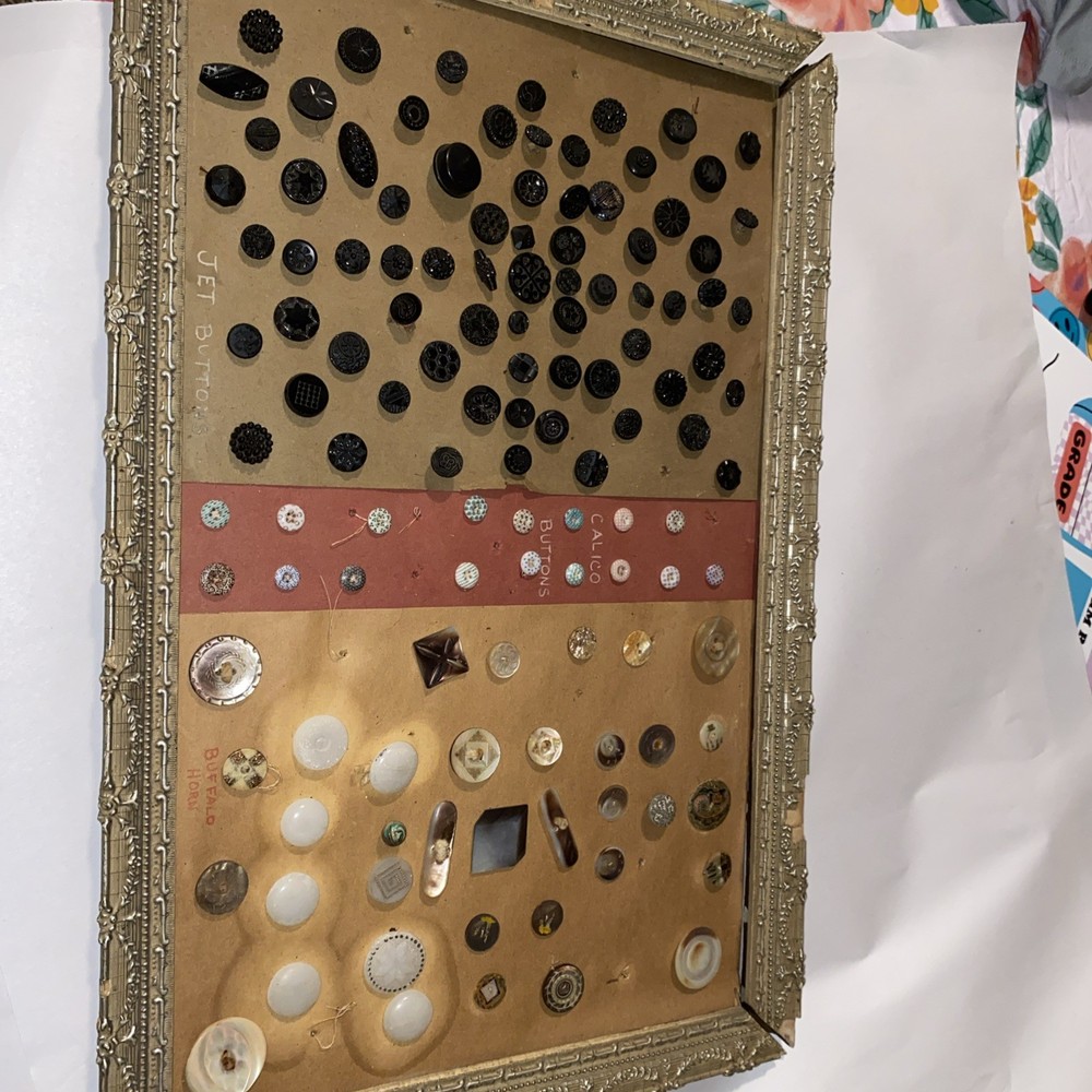Antique Button Display Lot Victorian