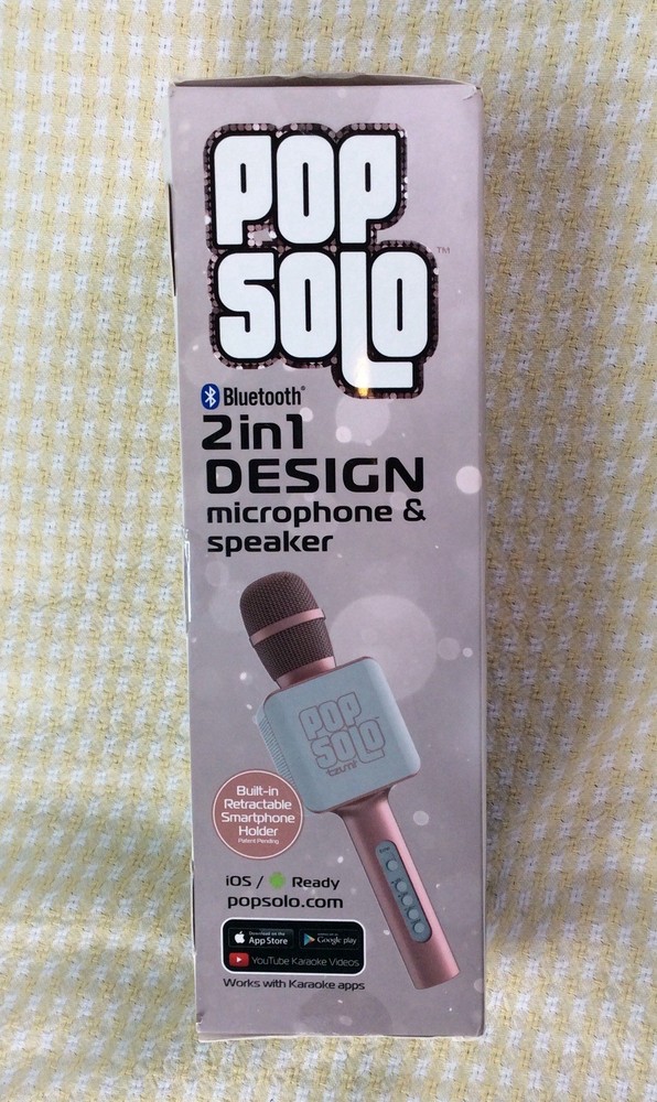 Pop Solo Bluetooth Karaoke Microphone Rose Gold / White