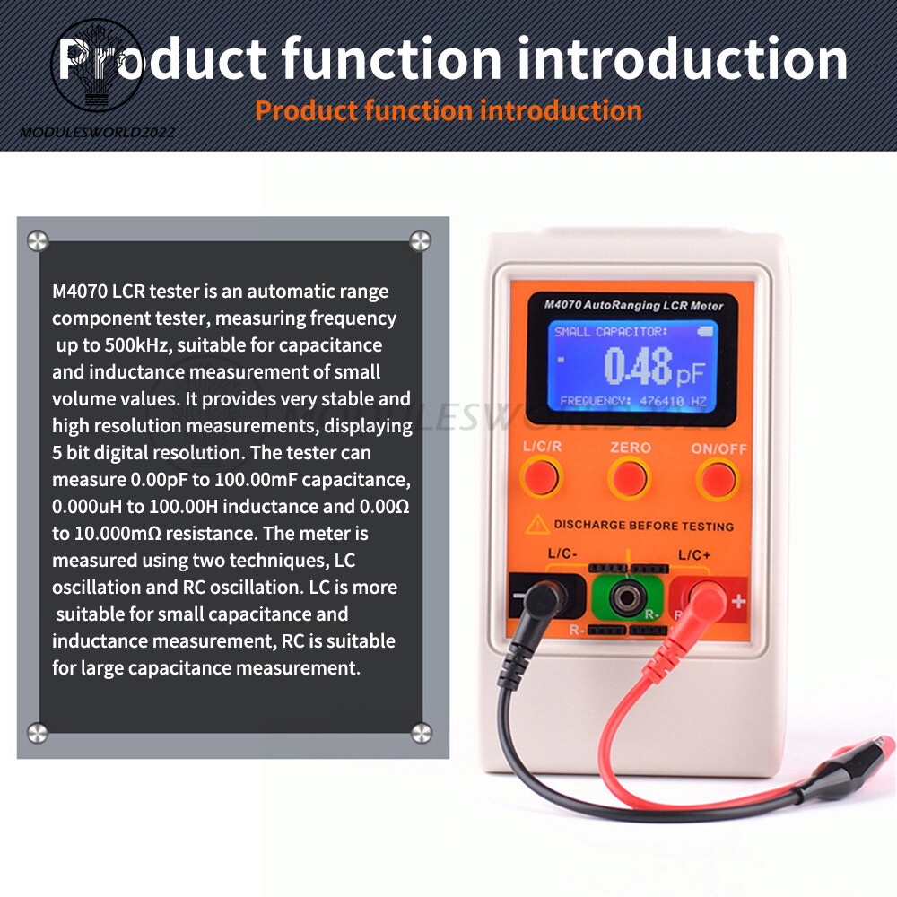 Handheld M4070 Auto Ranging LCR Meter Capacitance Inductance Resistance Tester