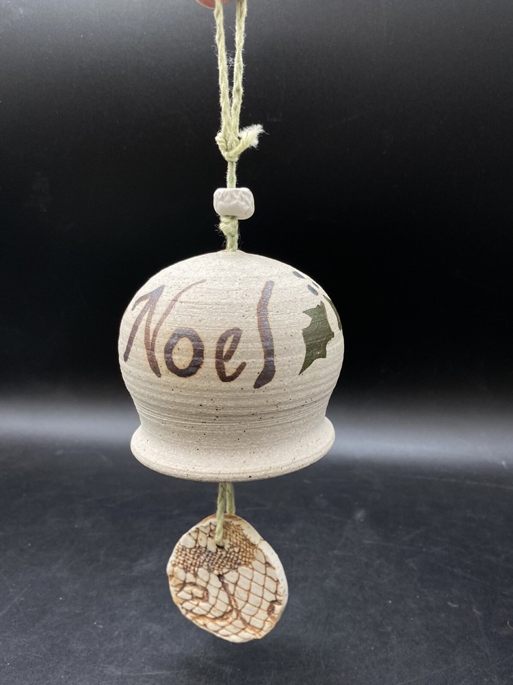 Noel Christmas Pottery Bell or Wind Chime