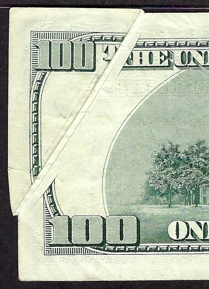 🇺🇸 ERROR 1996 $100 KANSAS CITY ♚♚GUTTER FOLD ERROR♚♚ PMG CHOICE VERY FINE 35