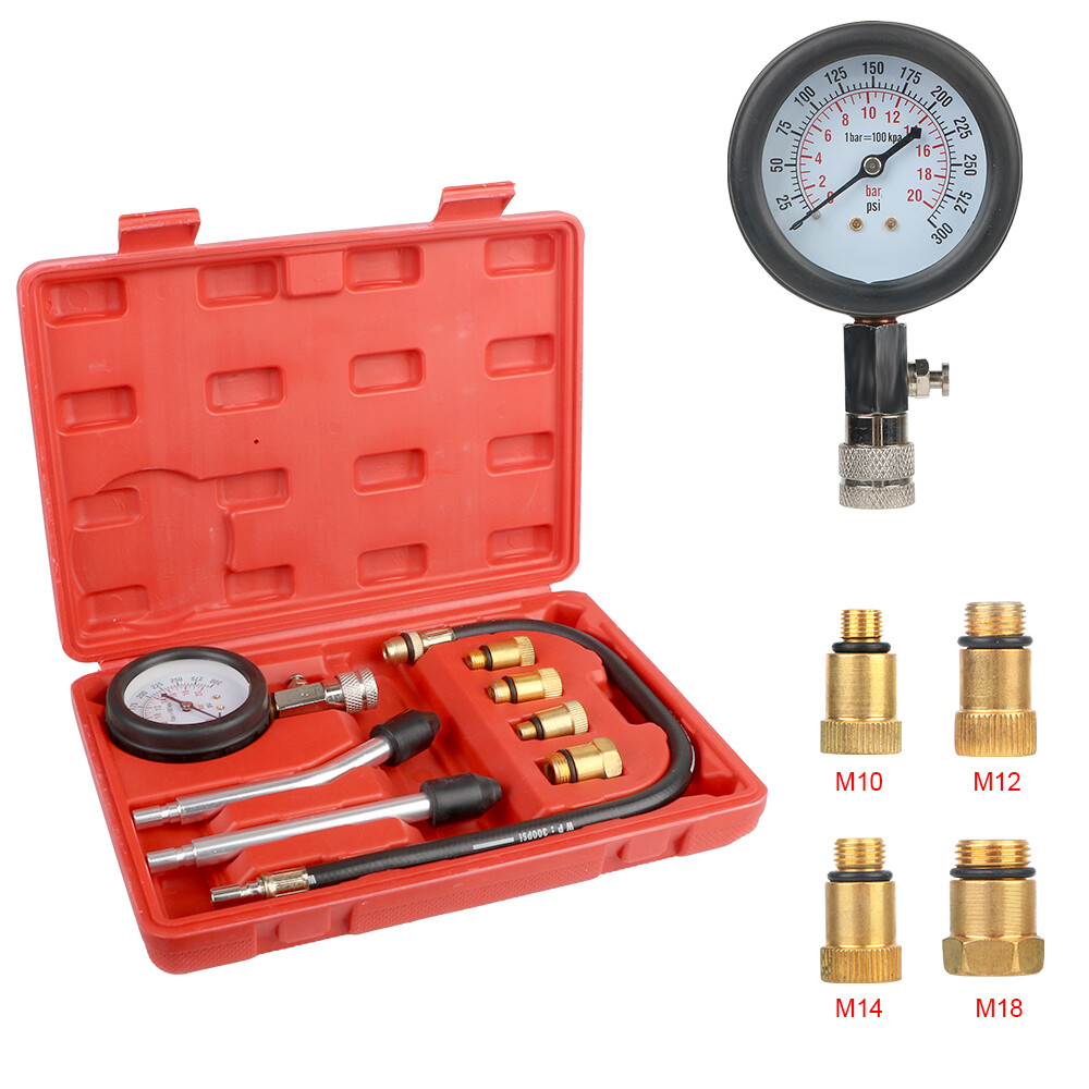 Small Engine Cylinder Compression Gauge Tester Kit Gas Diagnostic Tester Set