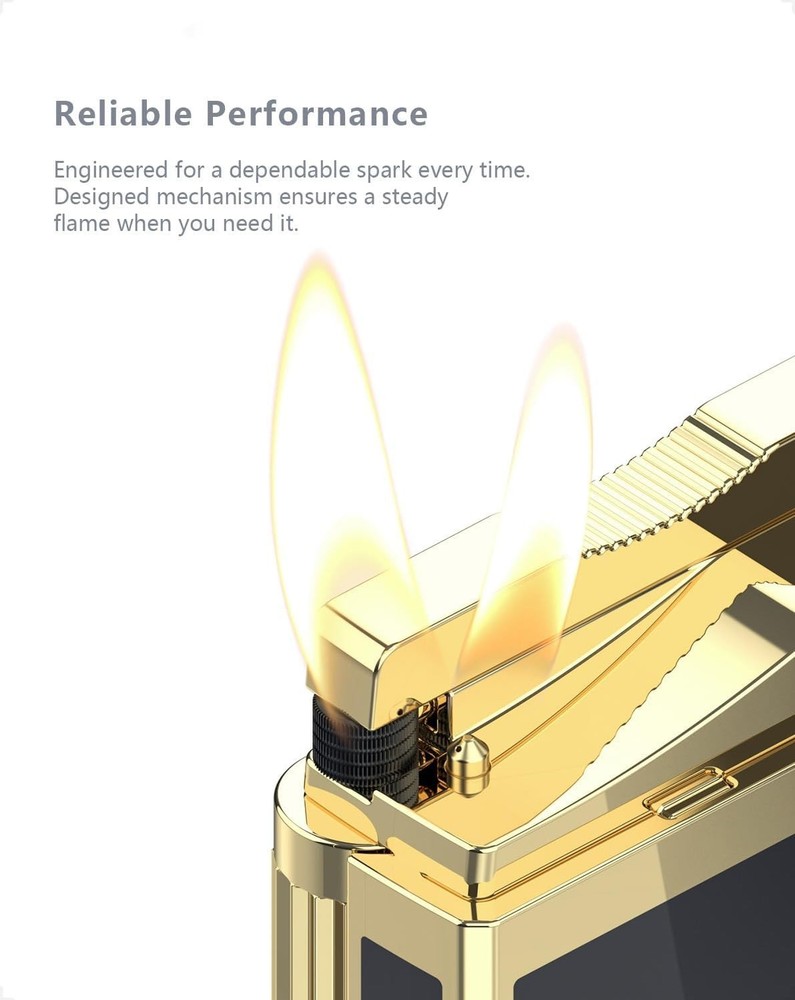 Compact Gold Soft Flame Butane Pipe Lighter - Vintage Charm Meets Function