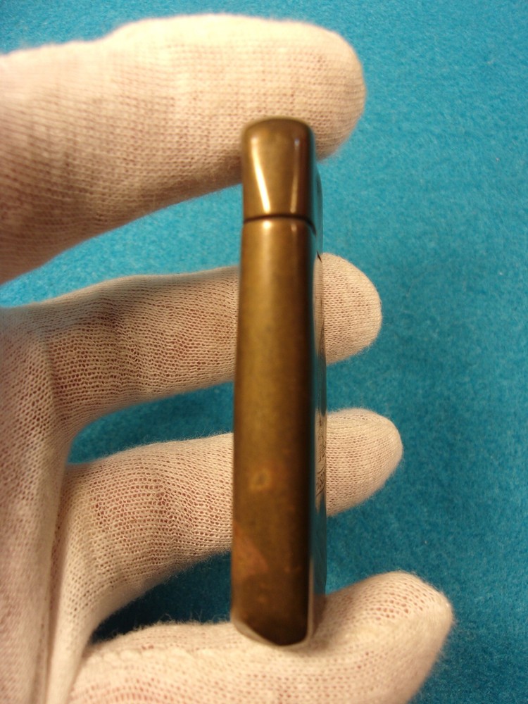 EXTREMELY RARE OLD VTG ANTIQUE SOLID BRASS "ANHEUSER BUSCH" MATCH SAFE / VESTA