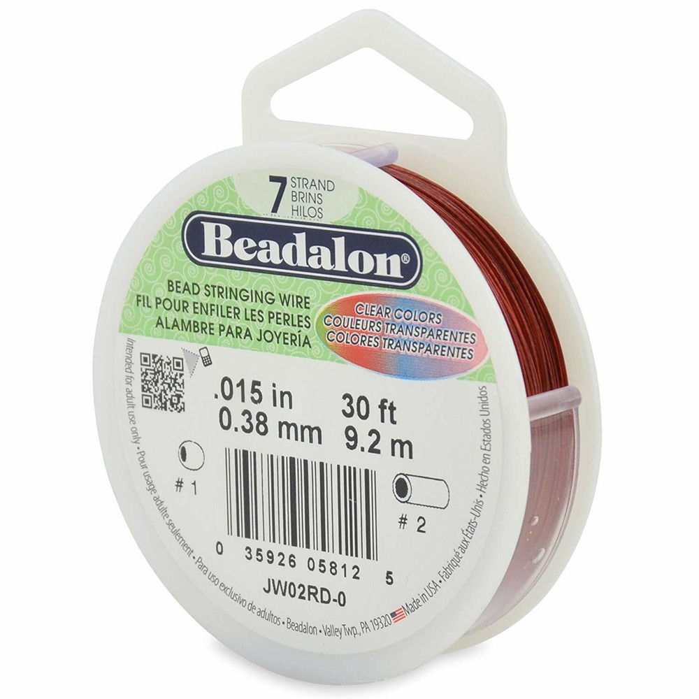 Stringing Wire 7-Strand 0.015-Inch (0.38-Millimeter) Diameter, 30-Feet/Pkg, Red