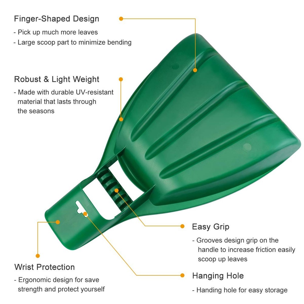 Large Leaf Scoops and Hand Rake Claw, Ergonomic Hand Held Garden Rake Grabber...