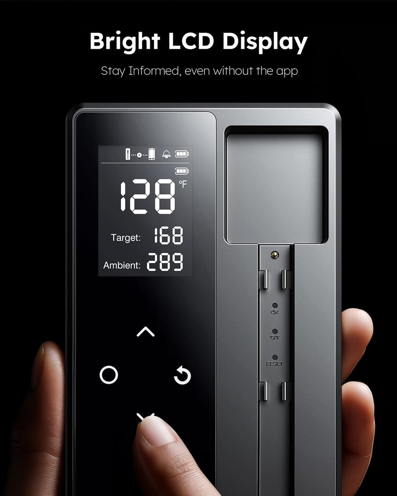 Smart Bluetooth Wireless Meat Thermometer, Standalone Base & APP Control, 6 S...