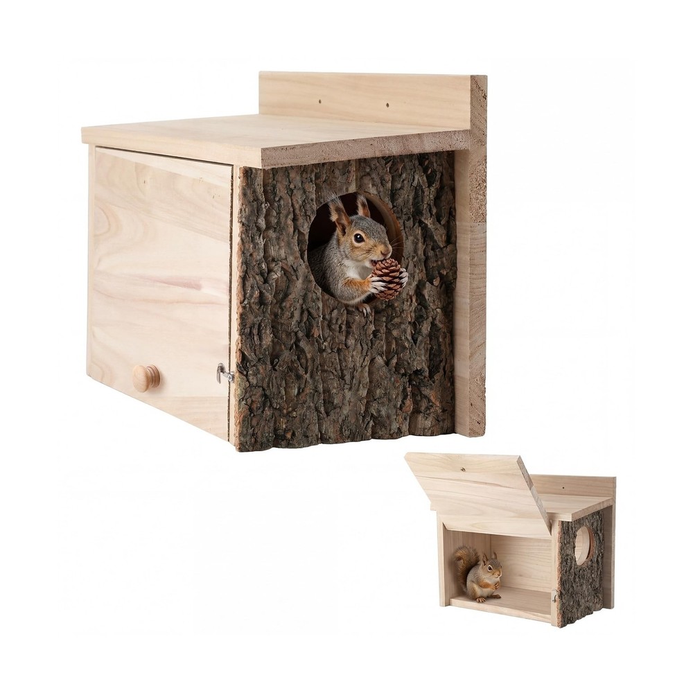 1 Pcs Large Squirrel Nesting Box Squirrel House for Outside Nesting Hanging H...