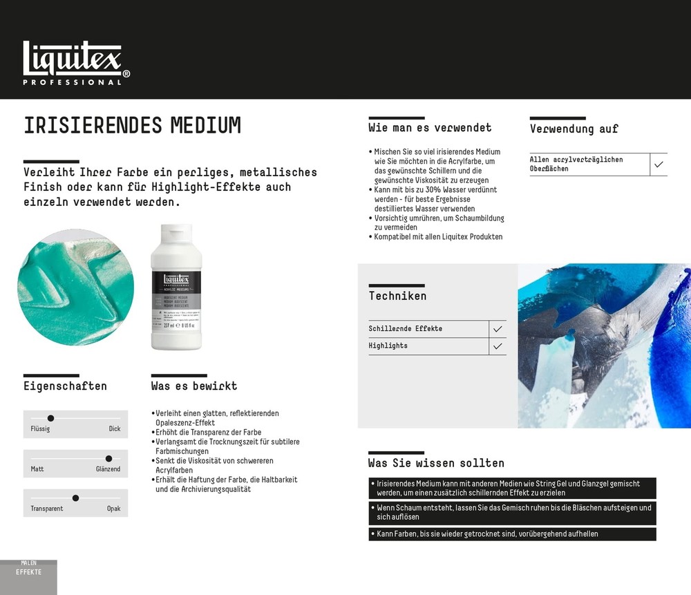 Liquitex Professional Effects Medium, 237ml (8-oz), Iridescent Medium