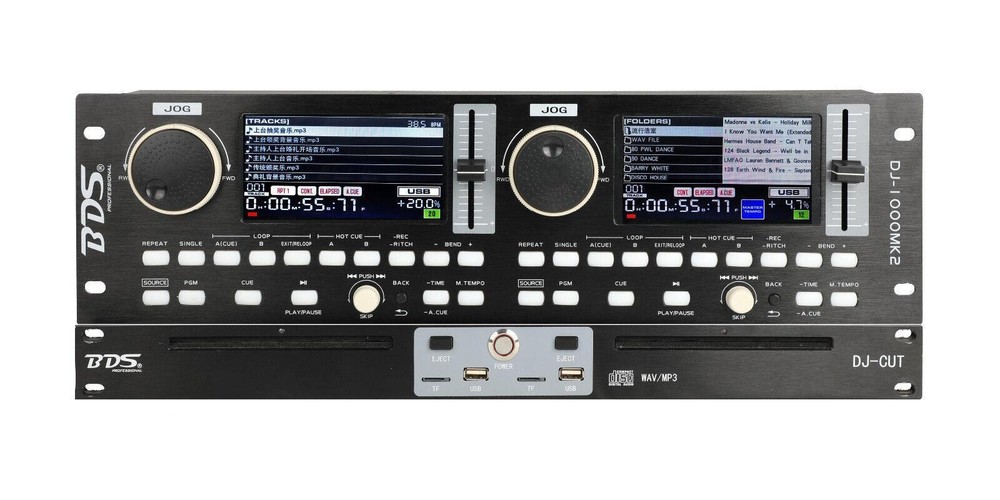 DJ-1000mk2 Professional Rack-mounted Dual CD USB Player Support WAV Format