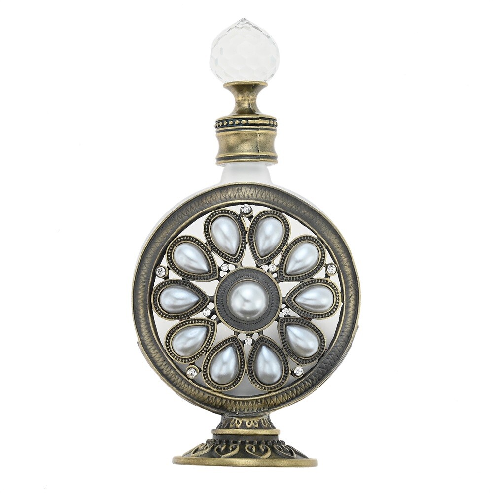 30ml Crystal Vintage Pearl Perfume Bottle Empty Refillable Container Decor Gift