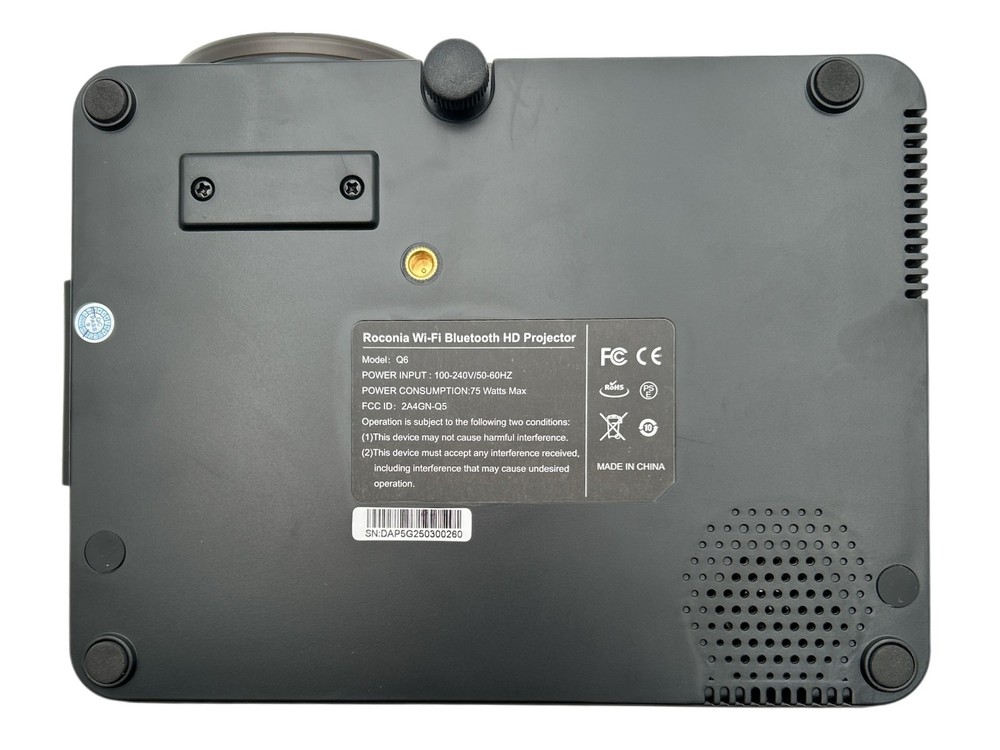 Roconia 1080P WiFi Bluetooth Projector Black