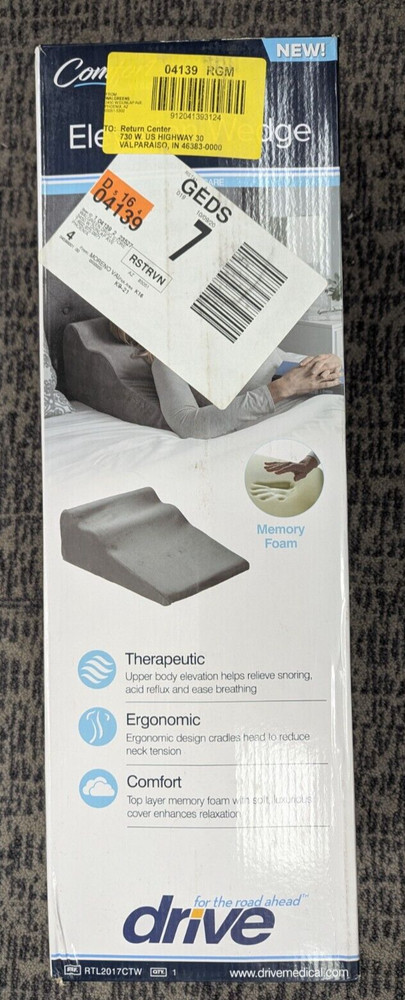 Drive Comfort Touch Elevation Bed Wedge for Snoring and Sleep Comfor - Gray - D2