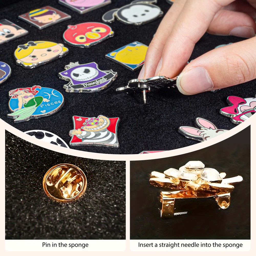 2pcs Clear Pin Display Case Dustproof Pin Collection Showcase Storage Organizer