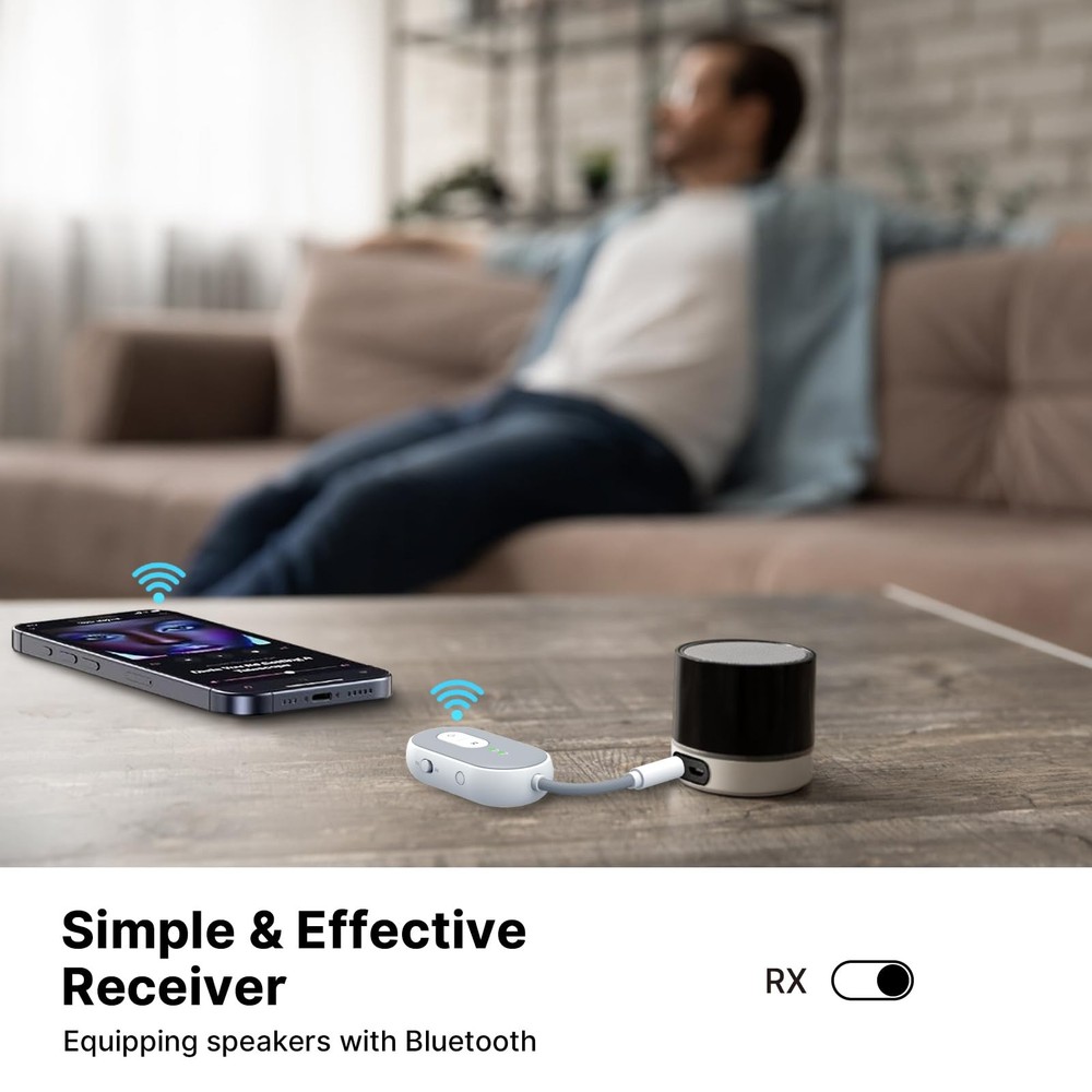 Bluetooth 5.3 Adapter for Airplane, Bluetooth Transmitter Receiver for 2 AirP...