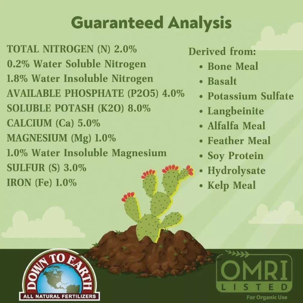 Down To Earth 2-4-8 Cactus Mix 5 LB