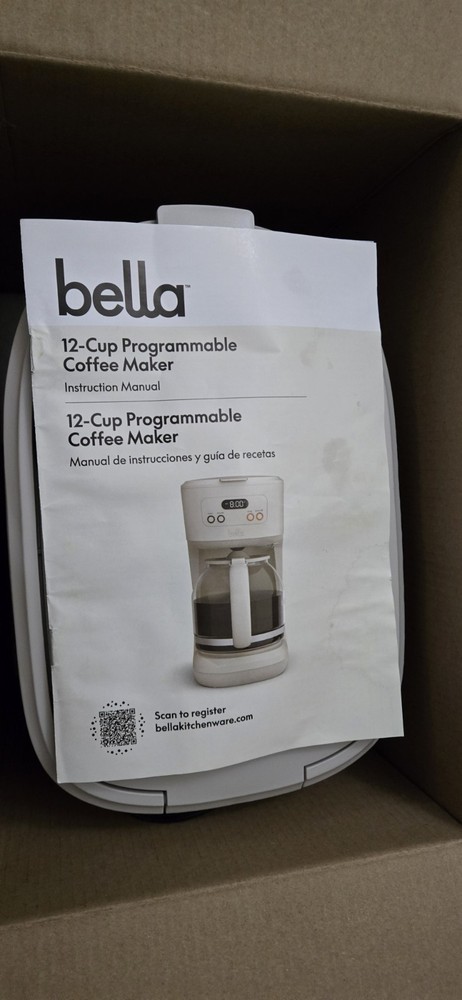 Bella 12 Cup Programmable Coffee Maker Digital Timer Clean Tested Works