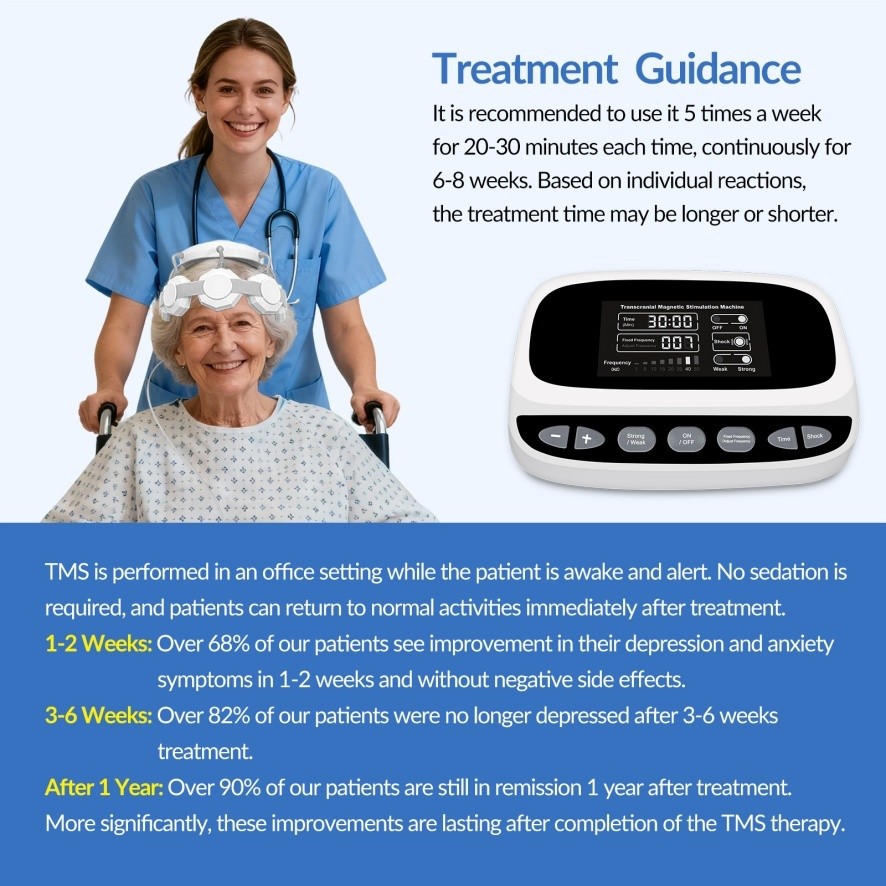 Transcranial Magnetic Stimulator TMS Brain Therapy Device Modulate Brain Activit