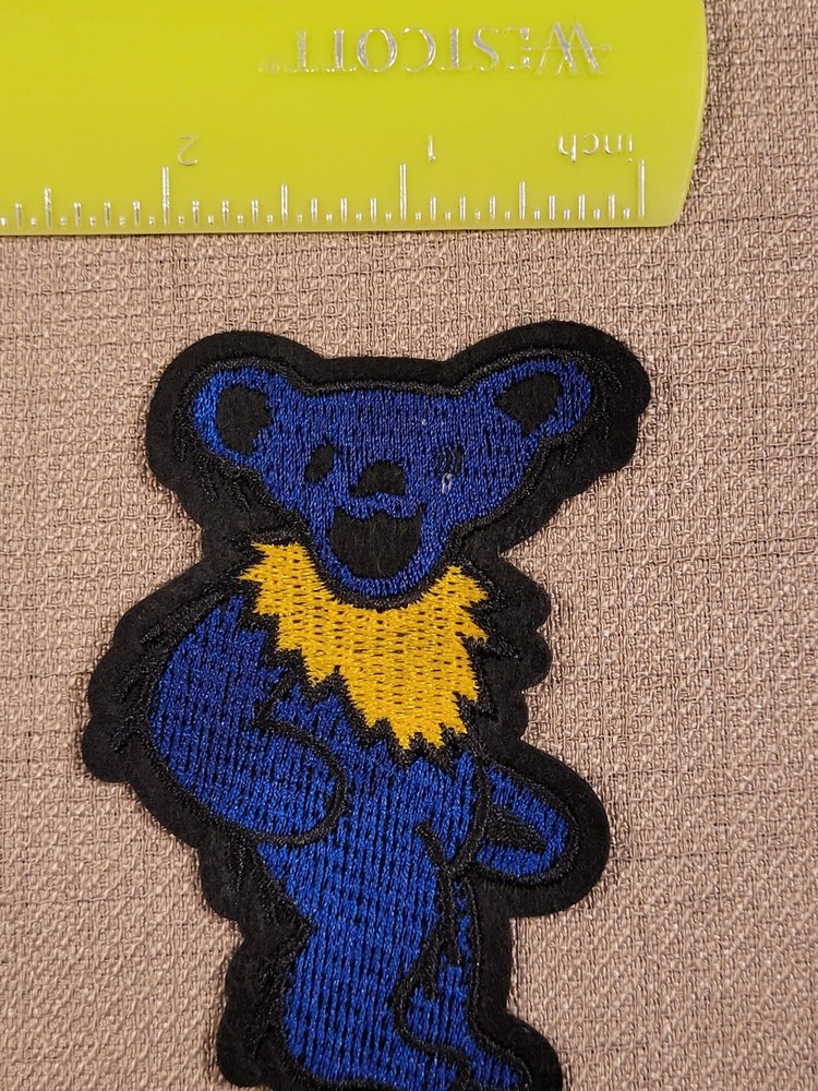 Grateful Dead Dancing Blue Bear Iron-On Patch 3 Inch