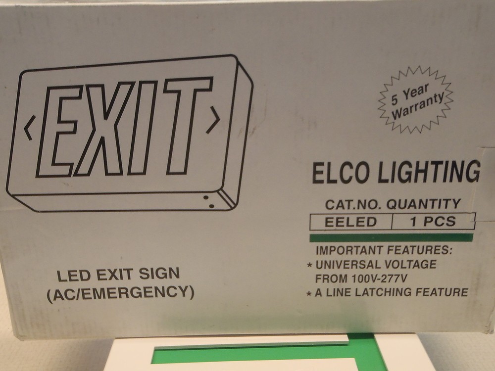 Elco Lighting Emergency Exit Sign LED 100V-277V