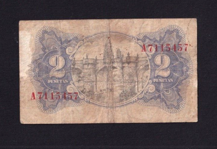 Spain 2 Pesetas 1938 P-95 VG