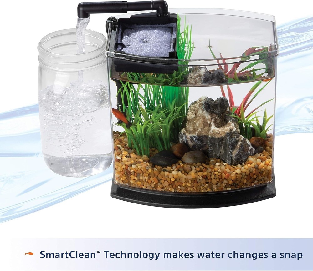 Blue Small Fish Tank with SmartClean Technology