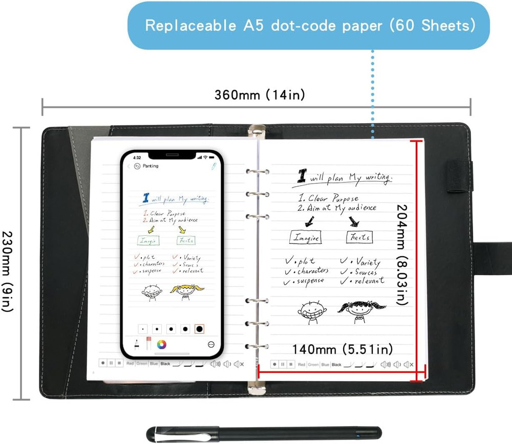 Smart Sync Pen Digital Notebook Real Time Writing Convert to Text iOS Android