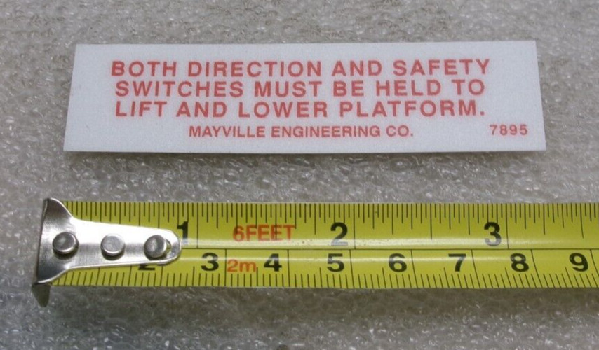 MAYVILLE ENGINEERING CO. REPLACEMENT DECAL 7895 #252MM