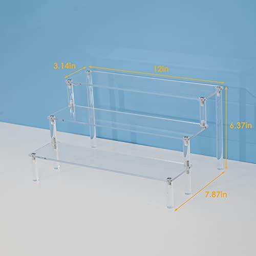 IHOMECOOKER 3 Steps Clear Acrylic Display Riser Cupcake Stand Display for