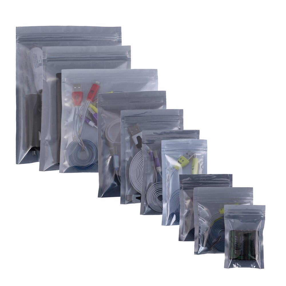Translucent Glossy Gray Flat QuickQlick™  Pouch for Electronic Accessories