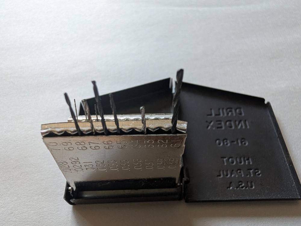 Huot Drill Index 61-80 with several Mini Drill Bits