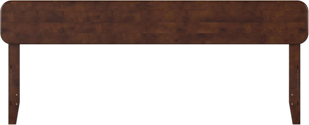 , Florence Adjustable Modern round King Solid Wood Headboard, Walnut