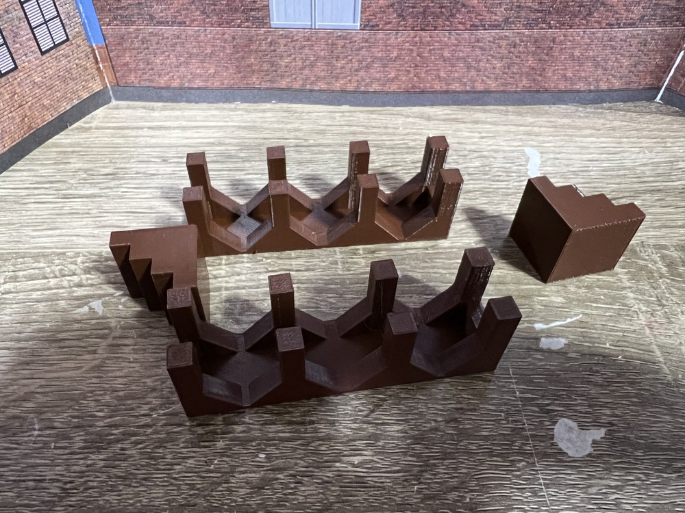 N Scale Loading Dock for Cargo Loading - Two 1.75 in x .5 Inch Sections w/ Steps