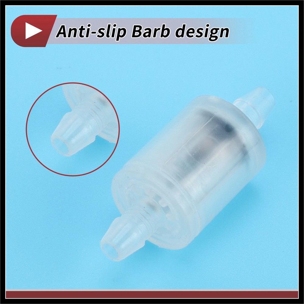 1/8" Inline Check Valve One Way Non Return Barb Hose Fitting Plastic Clear