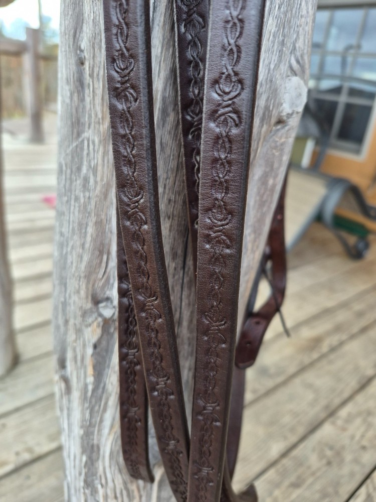 Weaver Leather 8'+ Barbwire tooled split reins