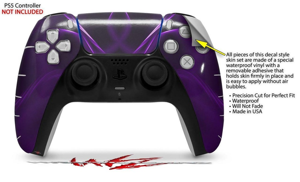 Skin Sony PS5 Controller Abstract 01 Purple