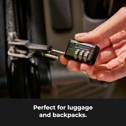 Master Lock Black Combination Padlock, Gym Locker Lock with 3-Digit Code