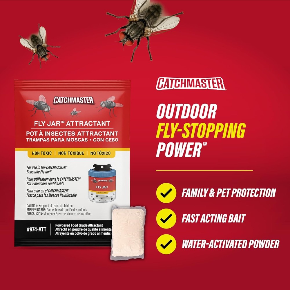 Catchmaster Reusable Fly Jar Refill 3-Pack – Food-Based Lure