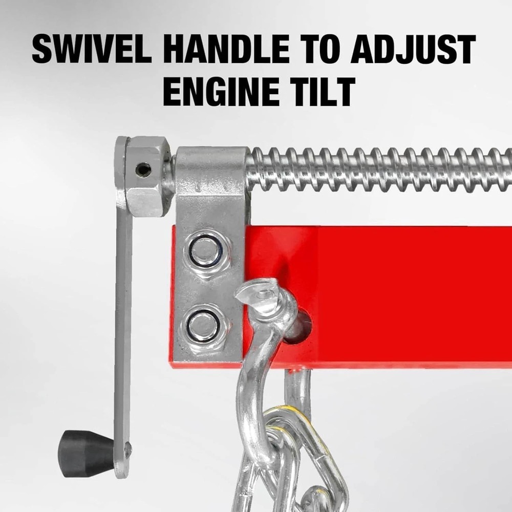 Heavy-Duty Engine Leveler with Adjustable Handle - 3/4 Ton Capacity, 14" Chains