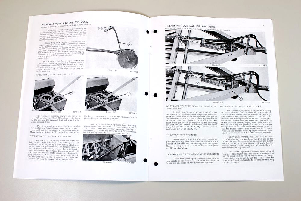 International 510 Grain Drill Planter Owners Operators Manual Settings Chart
