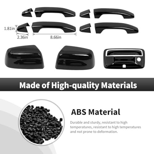 Mirror Shell, Door Housings Shell, Tailgate Handle Shell Trim Compatible Black