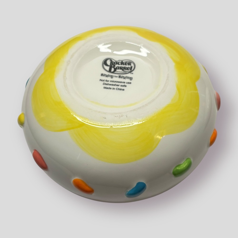 Cracker Barrel Easter Jelly Bean Bowl Candy Dish Spring Has Sprung Ceramic READ