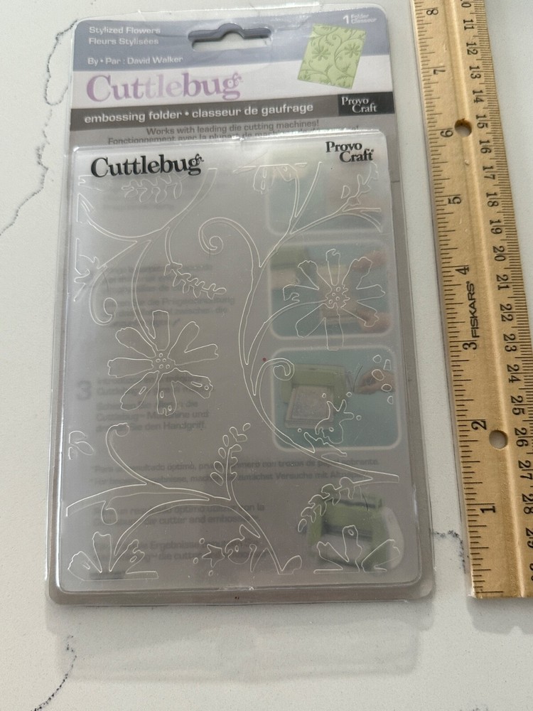Provo Craft Cuttlebug Stylized Embossing Flower Folder By David Walker Scrapbook