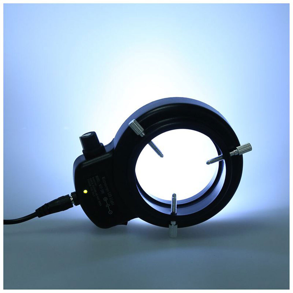 2* 144 LED Bulb Microscope Ring Light Illuminator Lamp US Plug Adjustable Black