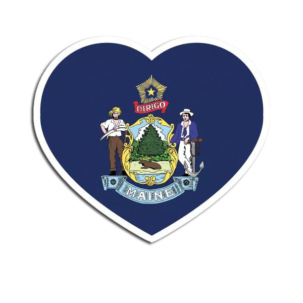 Maine Heart Sticker Decal