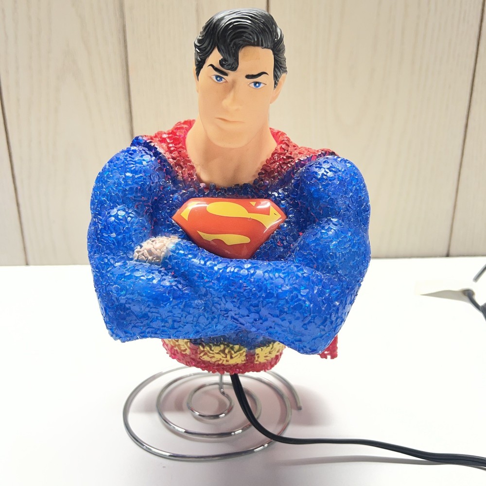 Superman Popcorn Table Lamp Night Light 9" DC Comics Textured Plastic Works