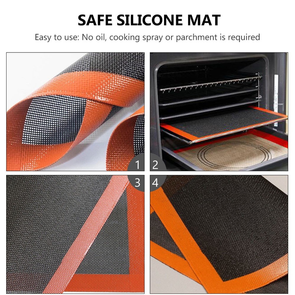2 Pcs Silicone Baking Sheets for Oven Cookie Kitchen Tools Pastry Mat