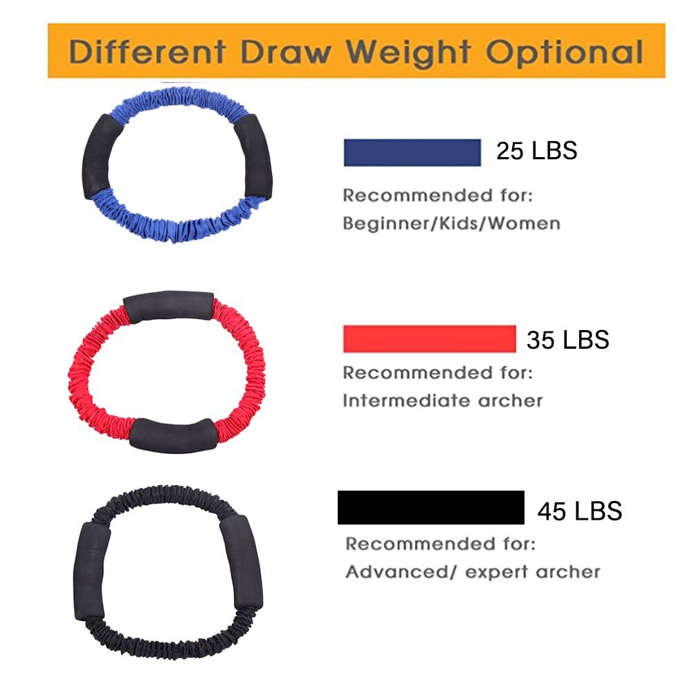 25Lbs Archery Bow Trainer Rubber Stretch Bands Strength Training Device Aids