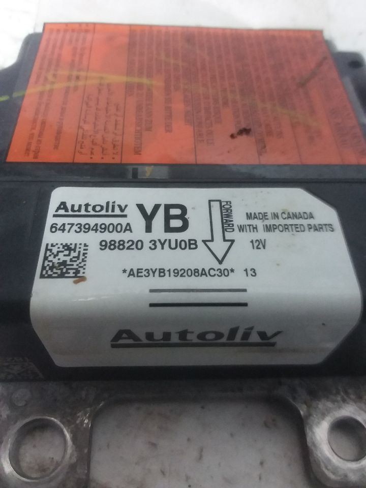 SRS Control Module Fits 19 SENTRA 988203YU0B